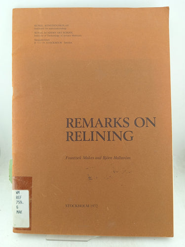 Print Books - Remarks on Relining by Makes,F&Hallstrom,B. - Book Express
