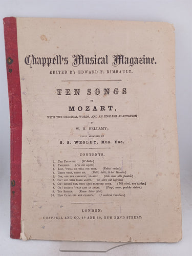 Print Books - Ten Songs By Mozart with the Original Words and English Adaptation By W H Bellamy by W.H. Bellamy - Book Express