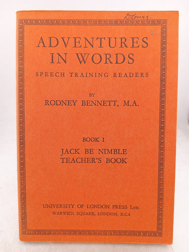 Print Books - Adventure in Words: Speech Training Readers (Book I - Jack be Nimble Teacher's Book) by Rodney Bennett - Book Express