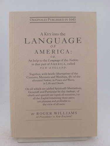 Print Books - A Key Into the Language of America by Roger Williams - Book Express