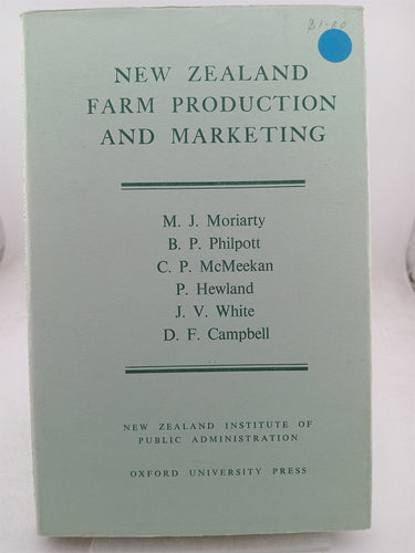 Print Books - New Zealand farm production and marketing. by M J Moriarty (editor) - Book Express