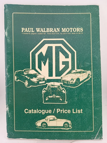 Print Books - MG catalogue price list by Paul Walbran Motors - Book Express