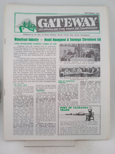 Print Books - Gateway journal of the port of Tauranga Sept. 1975 - Aug 1979 (9 issues) by Bay Of Plenty Harbour Board - Book Express