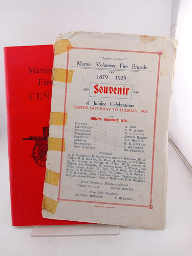 Print Books - The first 100 yeas of the Marton Volunteer fire brigade. A brief history of the passing years 1879 -1979 by A (Foreword) Harper - Book Express