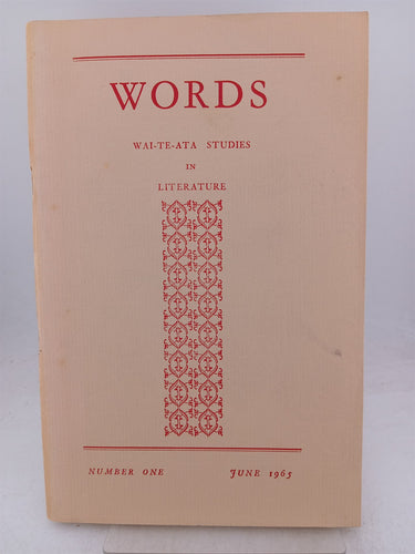 Print Books - Words: Wai-te-ata Studies in Litearture (No. 1 - June 1965) by D. F. Mckenzie (Editor) - Book Express