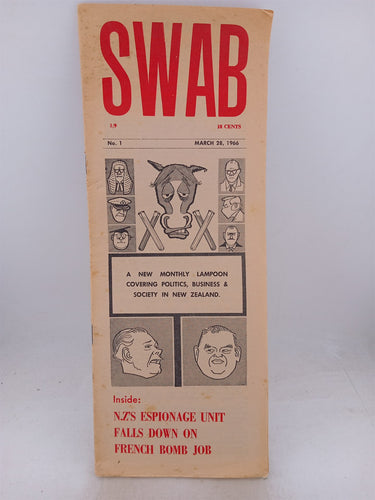 Print Books - Swab: A New Monthly Lampoon Covering Politics Business & Society in NZ (No. 1 March 1966) by unknown - Book Express