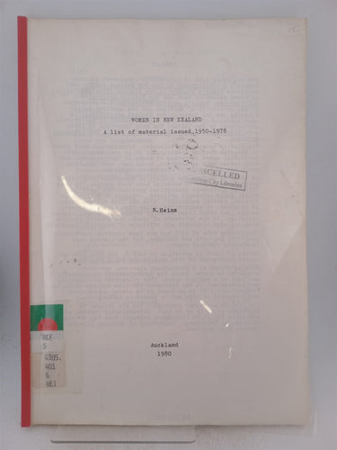 Print Books - Women in New Zealand a list of material issued 1950 -1978 by N Heinz - Book Express