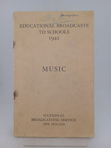 Print Books - Educational Broadcasts to Schools 1942. Music by National Broadcasting Service - Book Express
