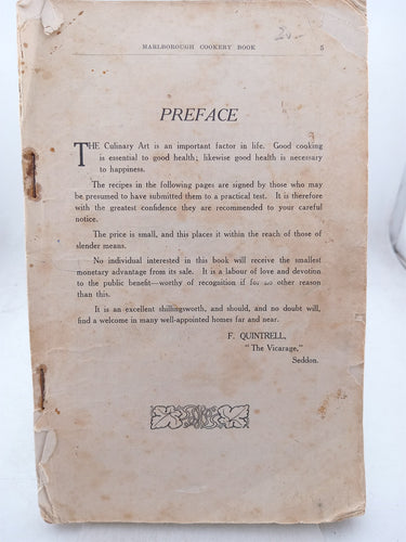 Print Books - Marlborough cookery book by F .(Preface) Quintrell - Book Express