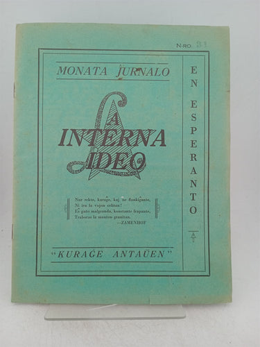 Print Books - A Interna Ideo no 31 (Monata Jurnalo) by Vernon J Leck (editor) - Book Express