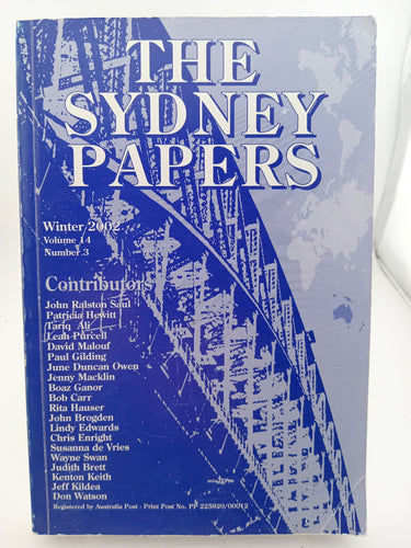 The Sydney Papers Winter 2002 Volume 14 Number 3 by Various Authors - Book Express - Used Print Books