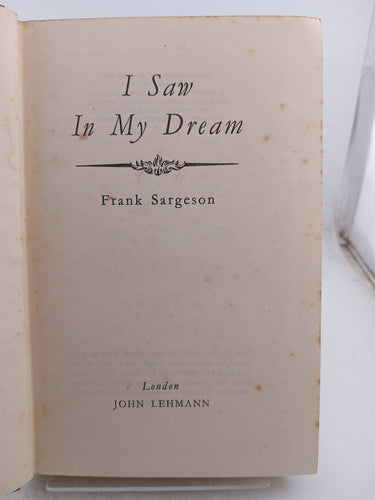 I Saw in My Dream by Frank Sargeson