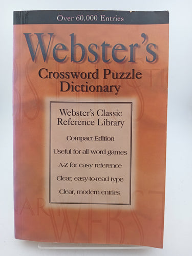 Websters Crossword Puzzle Dictionary by Webster - Book Express - Used Print Books
