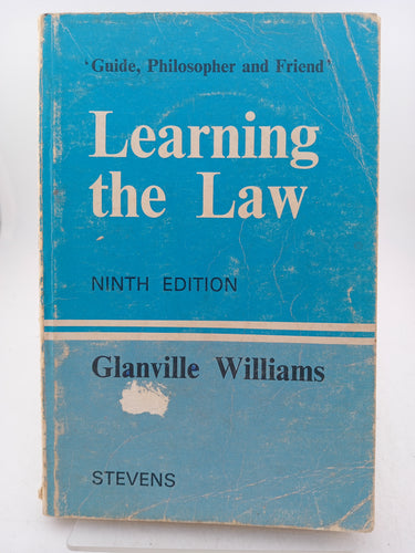 Learning the Law by Glanville L. Williams - Book Express - Used Print Books