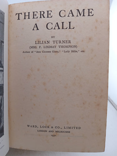There Came A Call by Lilian Turner