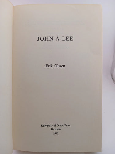 John A. Lee by Erik Olssen - Book Express - Used Print Books