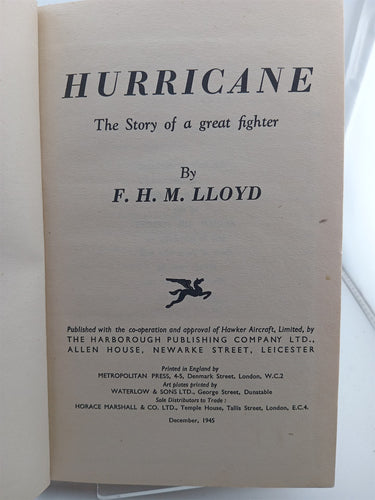 Hurricane the story of a great fighter by F H M. Lloyd