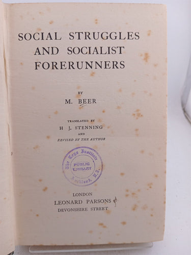 Social struggles and socialist forerunners by M. Beer