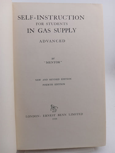 Self Instruction in Gas Supply: Advanced (For Students) by Mentor