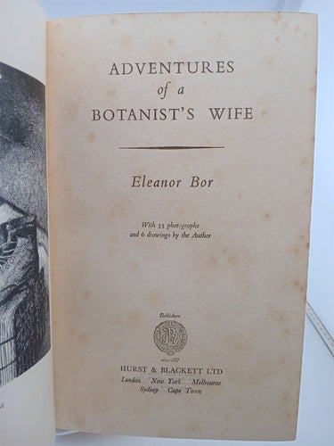 Adventures of a botanists wife by Eleanor Bor