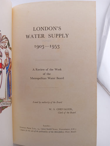 London's water supply 1903-1953 by Metropolitan Water Board