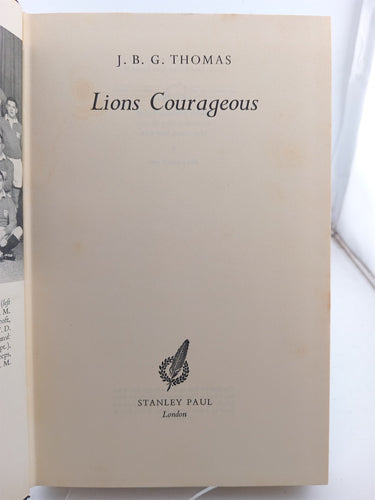 Lions courageous by J.B.G. Thoams