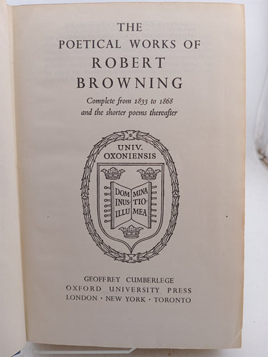 The poetical works of Robert Browning complete from 1833 to 1868 by Robert Browning