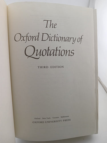 The Oxford dictionary of quotations by Oxford University Dictionary