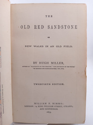 The old red sandstone or new walks in an old field by Hugh Miller