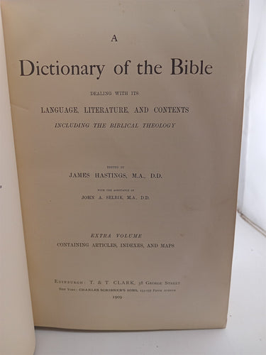 A dictionary of the bible dealing with its language literature and contents by James Hastings
