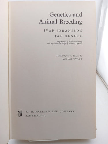 Genetics and Animal Breeding by I Johansson, J. Rendel