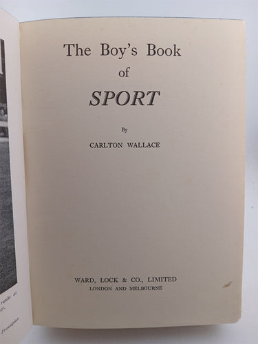 The Boy's Book of Sport by Carlton Wallace