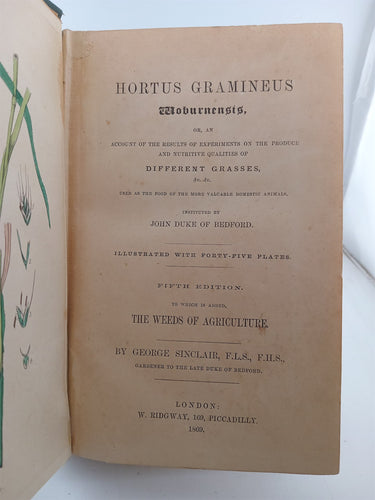 Hortus Gramineus Woburnensis or different grasses by George Sinclair