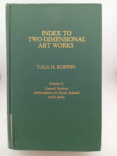 Index to Two Dimensional Art Works  2 Volumes by Yala.H. Korwin