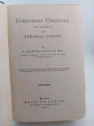 Yorkshire oddities incidents and strange events by Sabine Baring-Gould