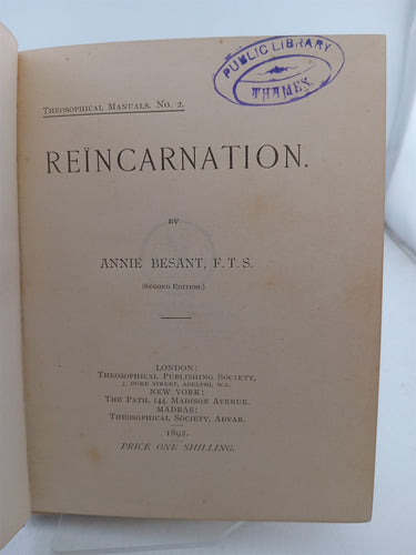 Reincarnation by Annie Besant