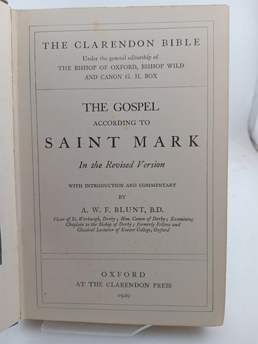 The gospel according to Saint Mark by A.W.F. Blunt