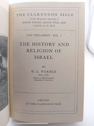 The history and religion of Israel by W.L. Wardle