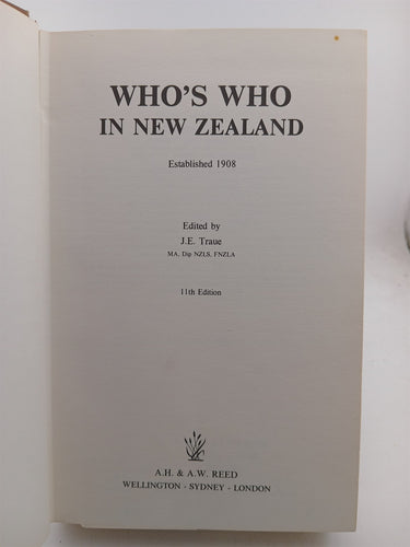 Who's Who in New Zealand (11th Edition) by G.C. Peterson (editor)