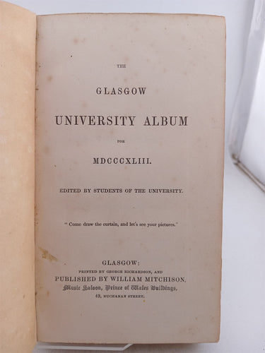 The Glasgow University Album (MDCCCXLIII) by Glasgow University