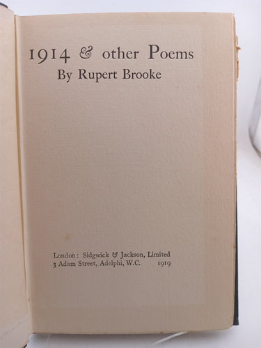 1914 & other poems by Rupert Brooke