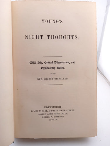 Youngs Night Thoughts by George Gilfillan
