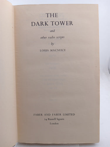 Print Books - The Dark Tower and Other Radio Scripts by Louis Macneice - Book Express