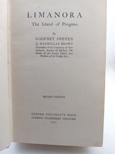 Limanora the Island of Progress By Godfrey Sweven by J.Macmillan Brown