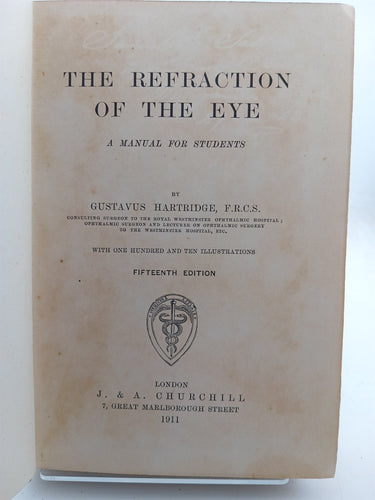 Print Books - The Refraction of the Eye by Gustavus Hartridge - Book Express