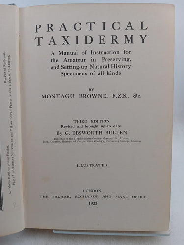 Print Books - Practical Taxidermy (etc.) by Montagu Browne - Book Express