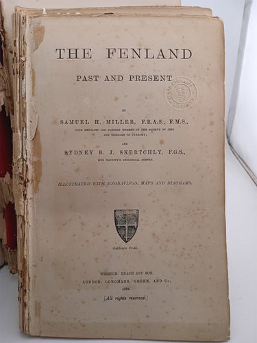 Print Books - The Fenland Past and Present by Samuel H. Miller,S.B.J. Skertchly - Book Express