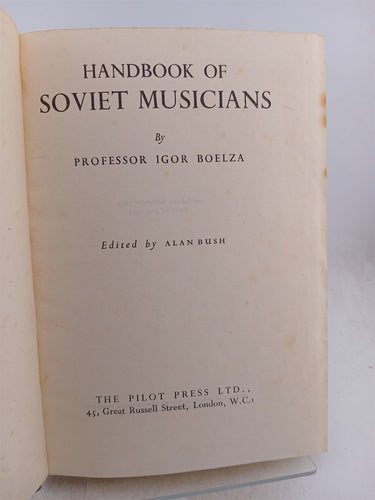 Handbook of Soviet Musicians by Igor Boelza