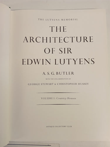 The Architecture of Sir Edwin Lutyens (3 Volume Set) by A. S. Butler,Edwin Lutyens