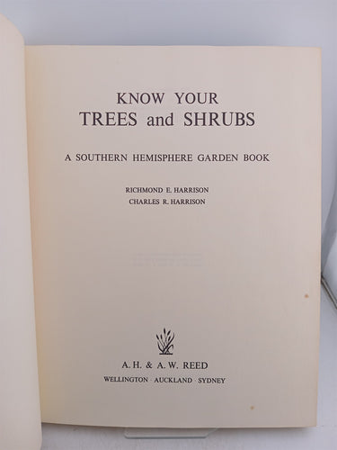 Trees and Shrubs (Know your Garden Series) by Richmond E. Harrison, Charles R. Harrison (Copy)